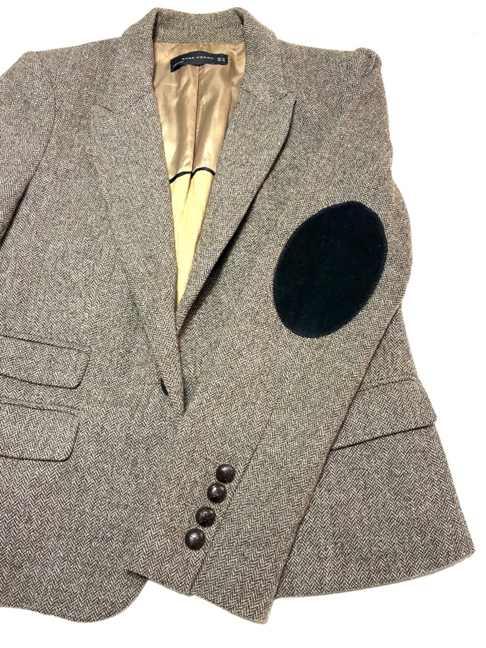Zara Women's Tweed Equestrian Style Blazer Size M